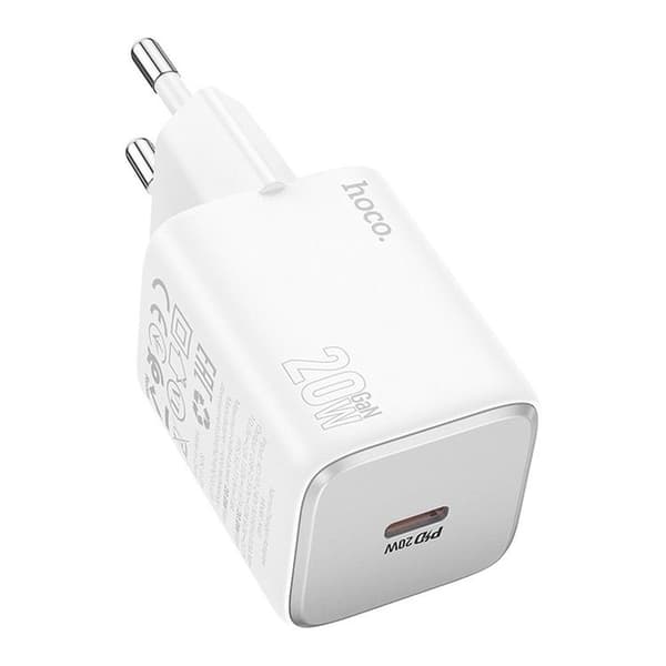Hoco Väggladdare Type C QC PD 20W N40 - Vit Vit