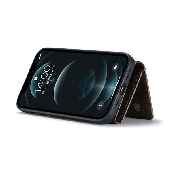 DG.MING M1 Series Plånboksfodral Konstläder för iPhone 13 Pro Max - Brun