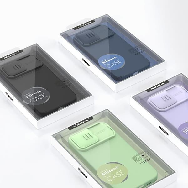 Nillkin Mobilskal till iPhone 14 Pro Max CamShield Silky Silikon - Blå Blå