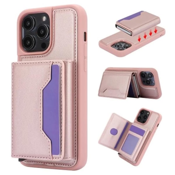 iPhone 15 Pro Mobile Cover Card Holder - Rose Gold