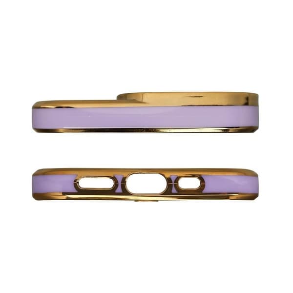Galaxy A12 Cover Gold Frame - Lilla Lila