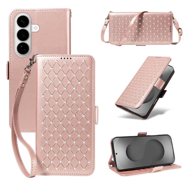 Plånboksfodral för Samsung Galaxy S26 Plus Konstläder - Roséguld