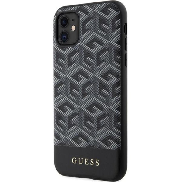 Guess iPhone 11/XR Mobilskal Magsafe Cube Stripes - Musta