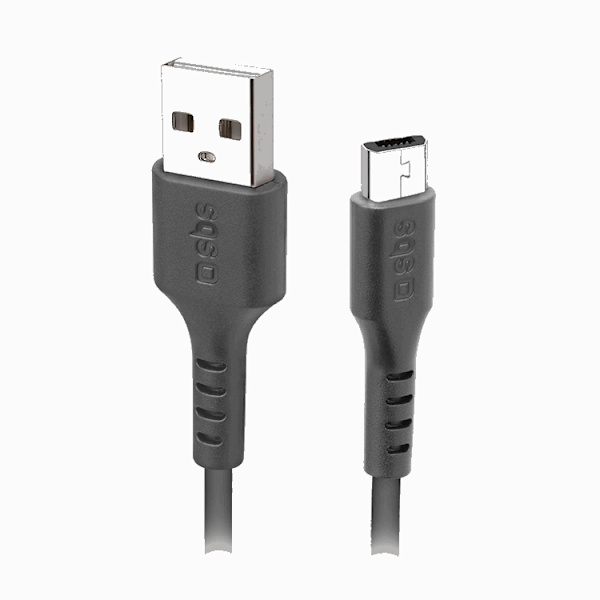 SBS USB-A - Mikro-USB Kabel 2m - Sort