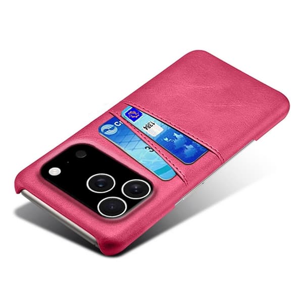 Mobilskal till iPhone 17 Pro Max Korthållare Dual - Rosé Rosa