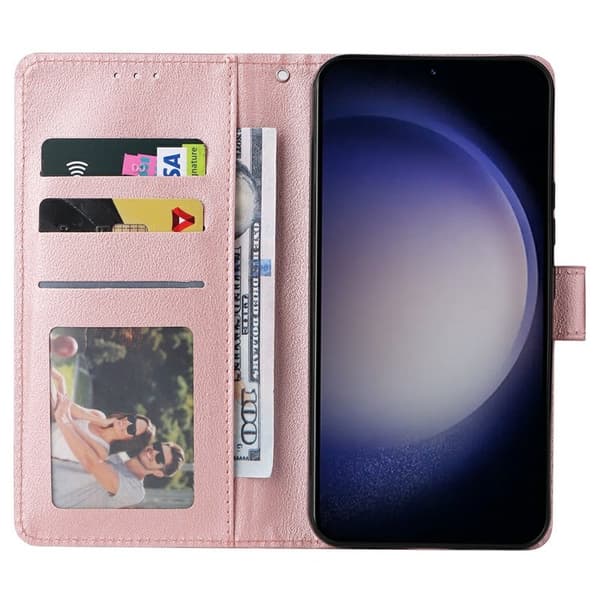Samsung Galaxy S26 / S26 Pro Plånboksfodral Ställ Konstläder - Roséguld