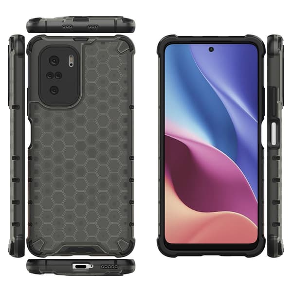 Honeycomb Armor Bumper Skal Redmi Poco J2 - Svart Black