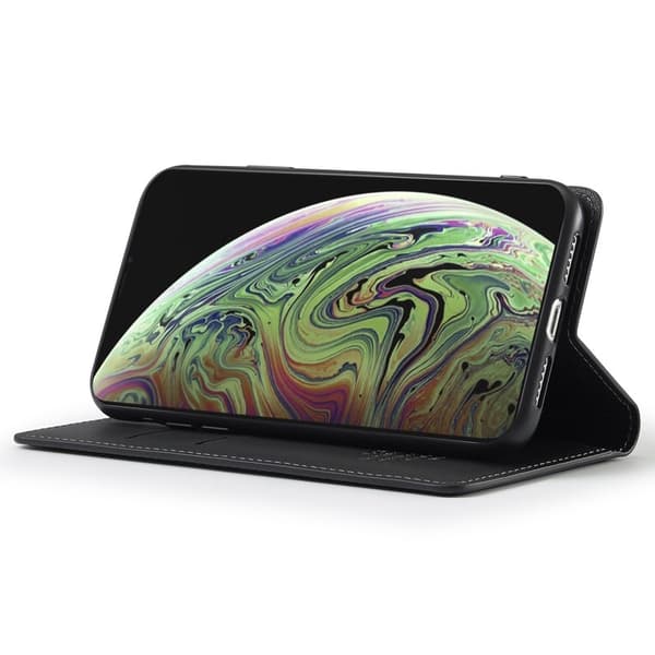 LC.IMEEKE L1 Series iPhone XS Max Plånboksfodral Konstläder - Svart