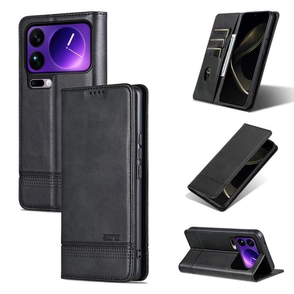 AZNS Xiaomi 17 Pro Plånboksfodral Konstläder - Svart