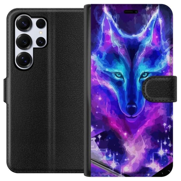Plånboksfodral till Samsung Galaxy S25 Ultra med Neon Varg