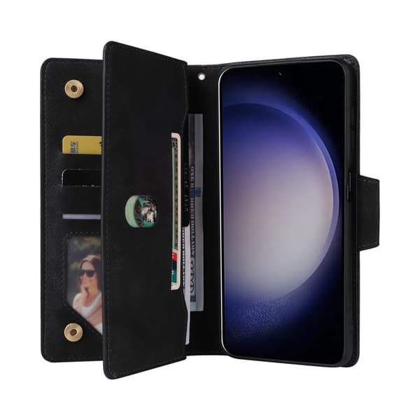 Plånboksfodral för Samsung Galaxy S26 Plus Konstläder - Svart