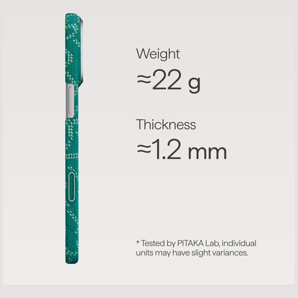 PITAKA Mobilskal För iPhone 17 Pro MagSafe Ultra-Slim Monogram- Guld Grön Grön