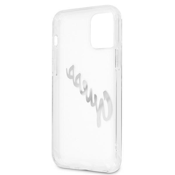 Guess Vintage Script Silver Skal iPhone 12 Pro Max - Transparent Silver