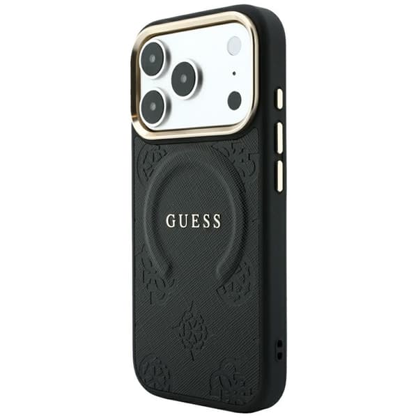 Guess Mobilskal För iPhone 18 Pro Magsafe Saffiano Peony - Svart