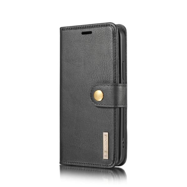 DG.MING 2-in-1 Plånboksfodral Äkta läder för iPhone 12 Pro Max - Svart