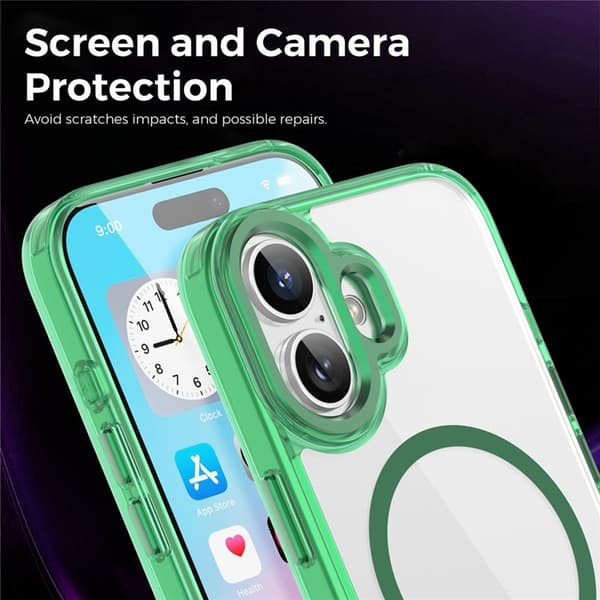 Mobilskal till iPhone 17 MagSafe TPU+PC Transparent - Grön Grön