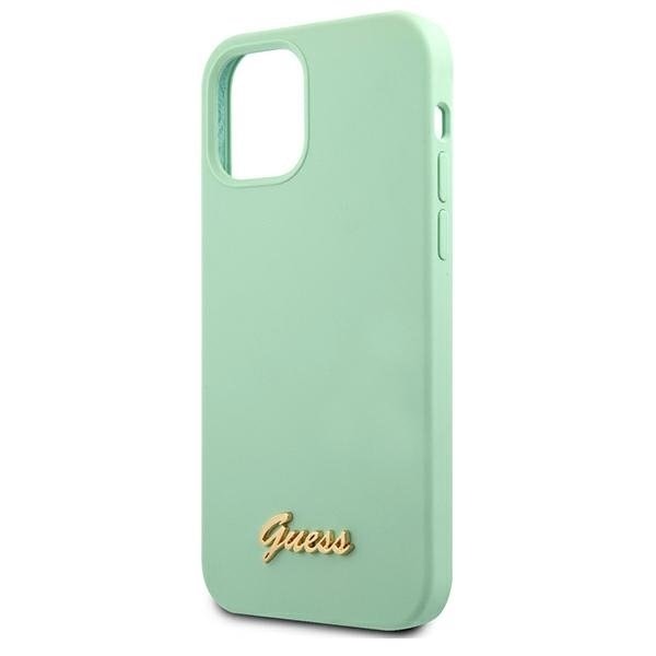 Guess Skal iPhone 12 & 12 Pro Metal Logo Script - Grön Grön