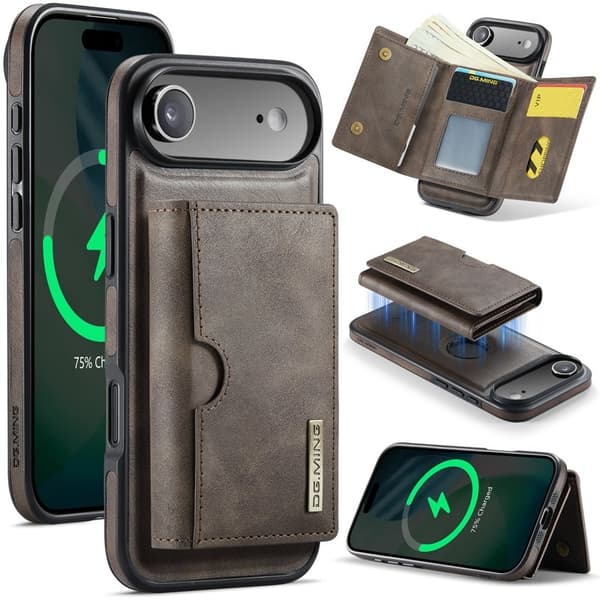 DG.MING M6 Series iPhone Air Plånboksfodral Magnetiskt Brun