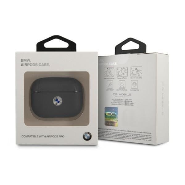 BMW Ægte Læder Sølv Logo Skal AirPods Pro - Navy Silver