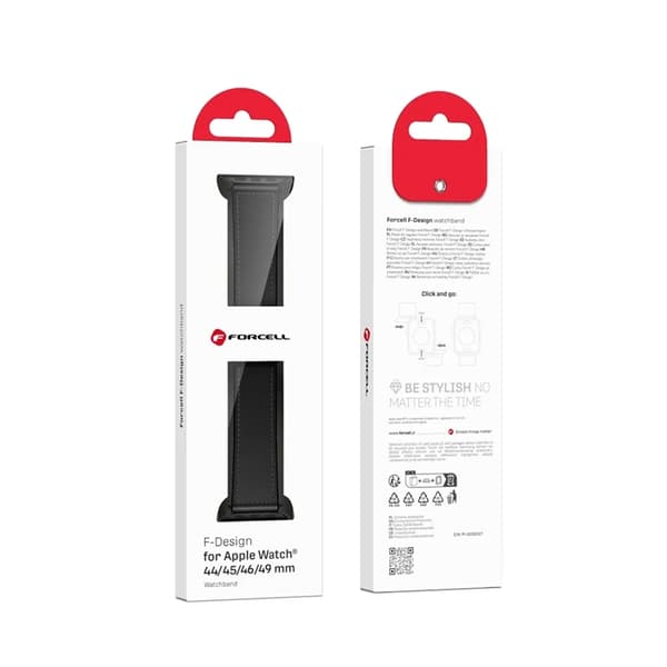 Forcell Apple Watch (42/44/45/49) Armbånd Magnetisk - Sort Svart