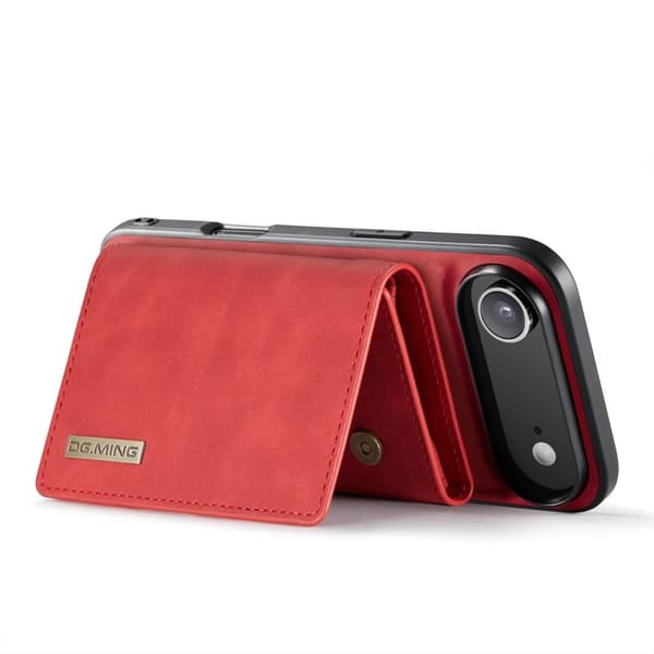DG.MING iPhone Air Konstläder Plånboksfodral Kickstand PU Röd