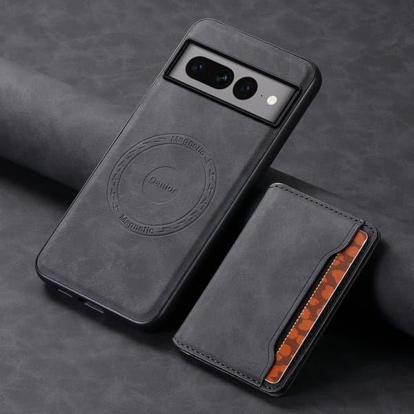 DENIOR D13 Google Pixel 7 Pro Fodral KonstLäder Svart