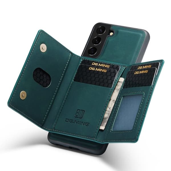 DG.MING Konstläder Plånboksfodral för Samsung Galaxy S23+ Grön