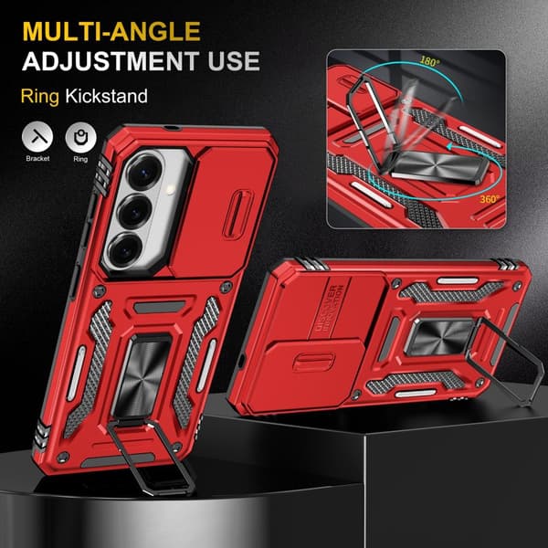 Mobilskal för Samsung Galaxy S26 Plus Kickstand PC + TPU - Röd