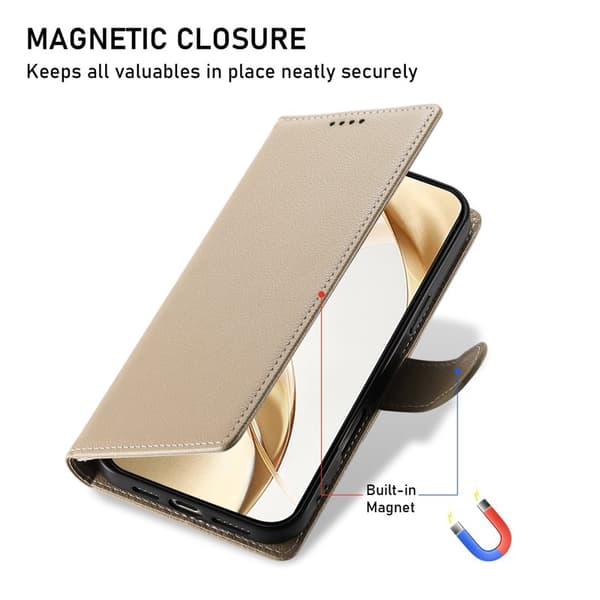 Plånboksfodral för Samsung Galaxy S26 Plus Magnetiskt Konstläder - Aprikos