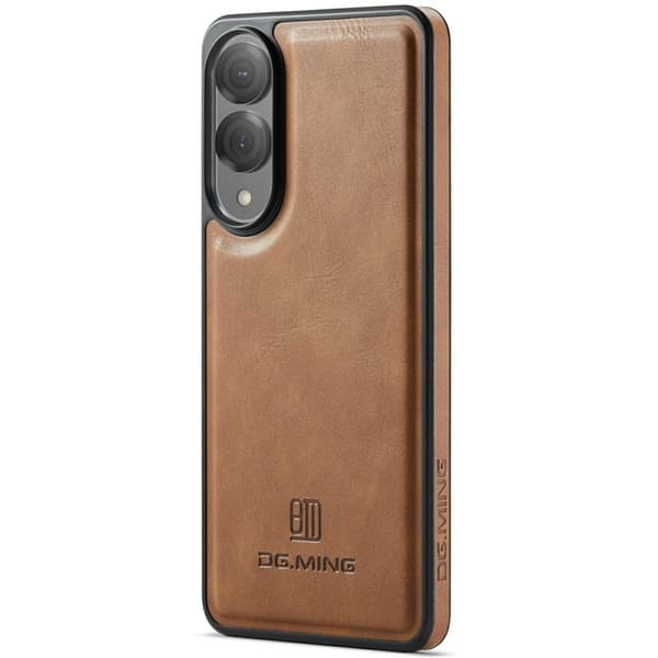 DG.MING Mobilskal till Samsung Galaxy S25 Edge Anti-Drop Läder Brun