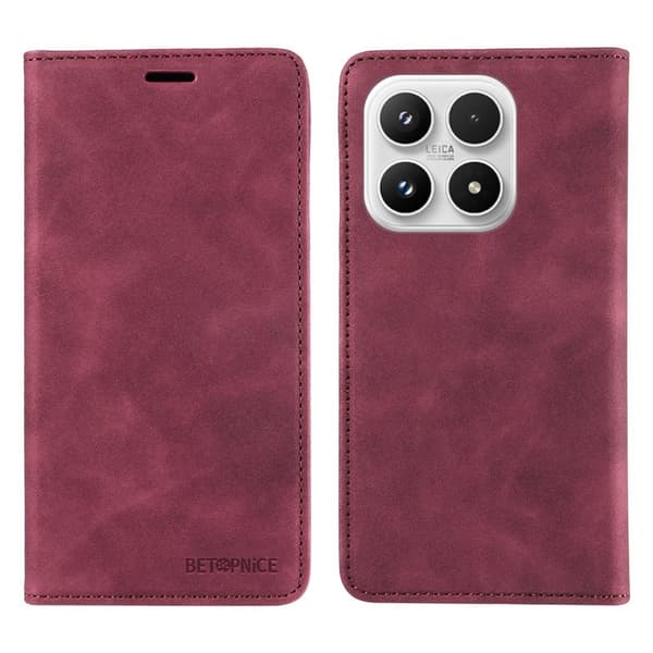 BETOPNICE Xiaomi 17 Plånboksfodral Konstläder - Röd