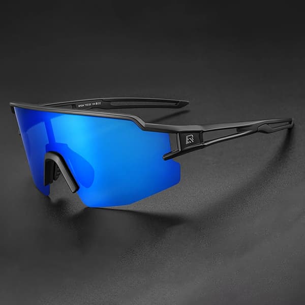 Rockbros polariserede cykelbriller med UV-beskyttelse Blå linser Svart