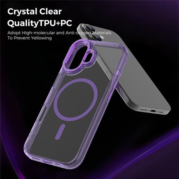 Mobilskal till iPhone 17 MagSafe TPU+PC Transparent - Lila Lila
