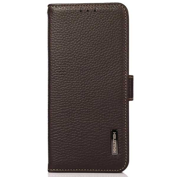 KHAZNEH Sony Xperia 1 VII Plånboksfodral RFID Äkta läder - Brun Brun