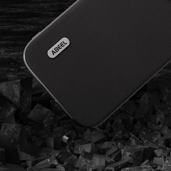 ABEEL Mobilskal till iPhone 14 Pro Max Shockproof PU Läder Svart