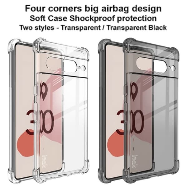 IMAK Google Pixel 7 Pro -kuori, iskunkestävä TPU - läpinäkyvä Transparent