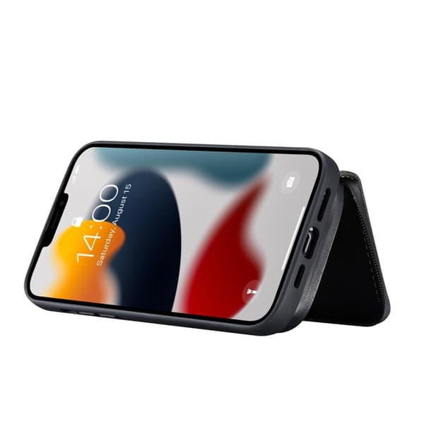 JEEHOOD Kickstand 2-in-1 Hybrid Plånboksfodral för iPhone 13 mini - Svart