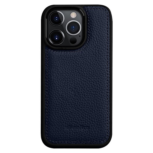 MELKCO Mobilskal till iPhone 15 Pro Äkta Läder + PC - Blå