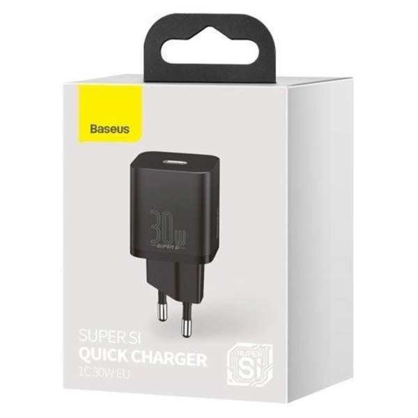 Baseus Super Väggladdare USB-C 30 W - Svart Svart