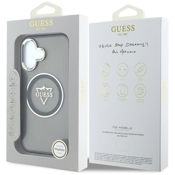 Guess Telefontaske til iPhone 16 MagSafe IML Mountain Logo - Sort Black