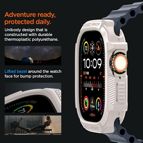 Spigen Apple Watch Ultra (49mm) Skal Rugged Armor - Dune Beige Beige