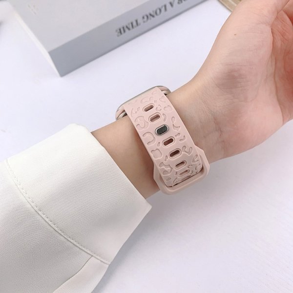 Apple Watch (38/40/41mm) Armband Leopard Texture - Rosa Rosa