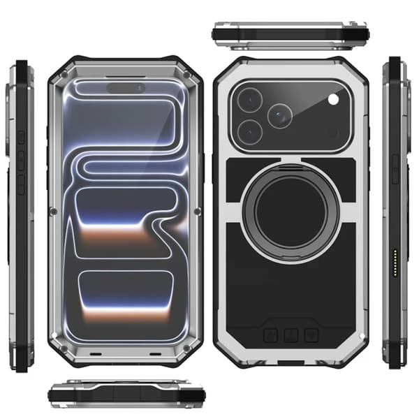 R-JUST Mobilskal till iPhone 17 Pro Max Magsafe Kickstand - Silver Silver