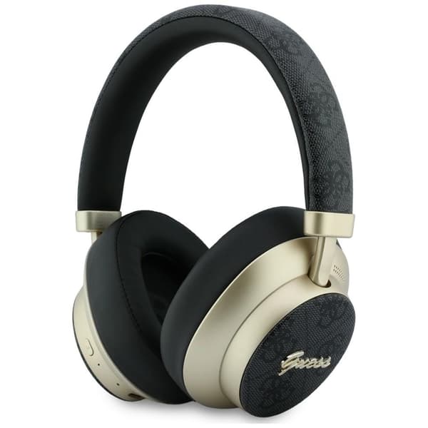 Guess On-Ear Hörlurar Bluetooth ENC 4G Gold Script Metal - Svart