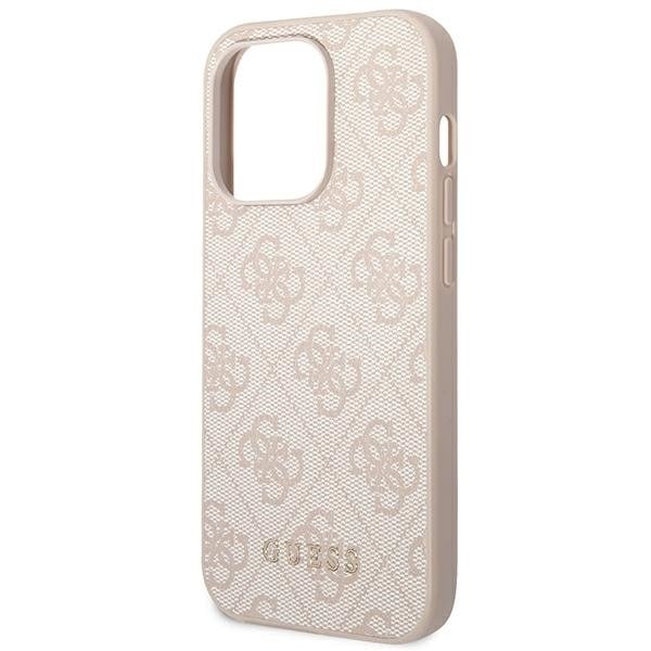 GUESS iPhone 14 Pro Max Skal Metall Gold Logo - Rosa