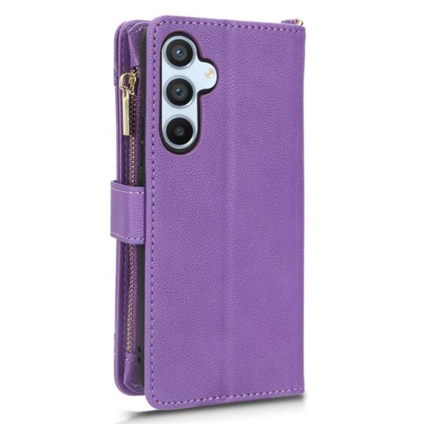 Galaxy A34 5G Lompakkokotelo Zipper Remmillä - Violetti