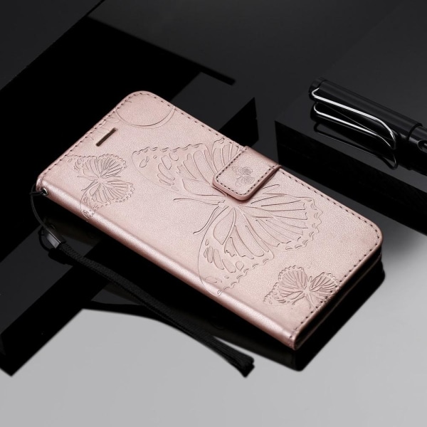 Fjärilar Plånboksfodral iPhone 13 Pro - Rose Gold