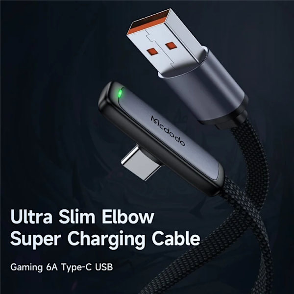 MCDODO USB-A - USB-C 100W Kabel 1.8m 6A CA-3341 MDD - Svart Svart