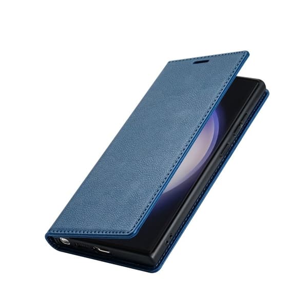Samsung Galaxy S26 Ultra Plånboksfodral Magnetisk Stängning Konstläder - Blå