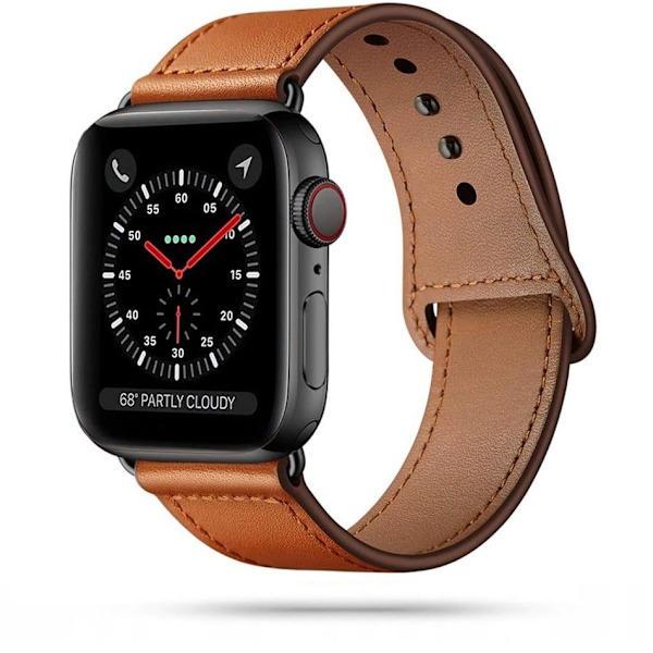 Tech-Protect Leatherfit Apple Watch 4/5/6/7/8/SE/Ultra (42/44/45/49mm) - Brun Brun